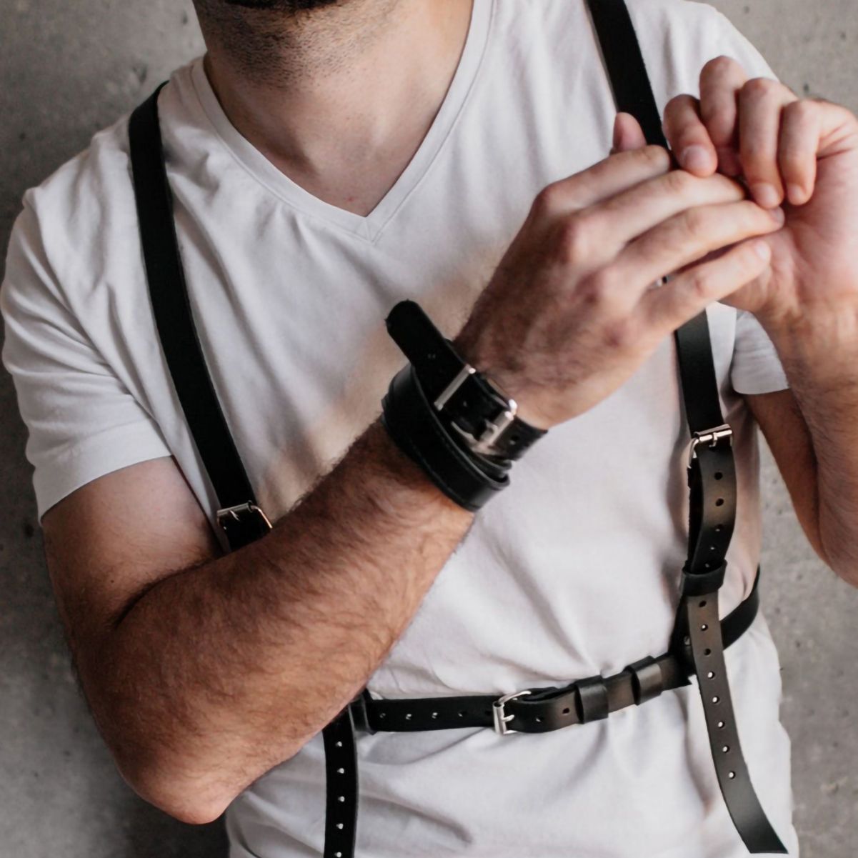 sm men's sexy leather bondage strap sex wear toys alternative flirting flirting props spot - Image 2