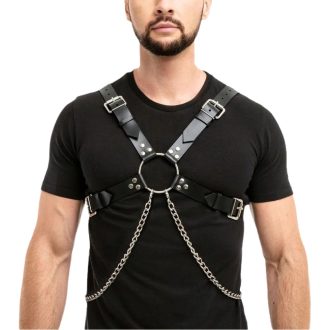 Men's wear leather binding clothes bar party performance clothes sm binding adjustable strap binding belt
