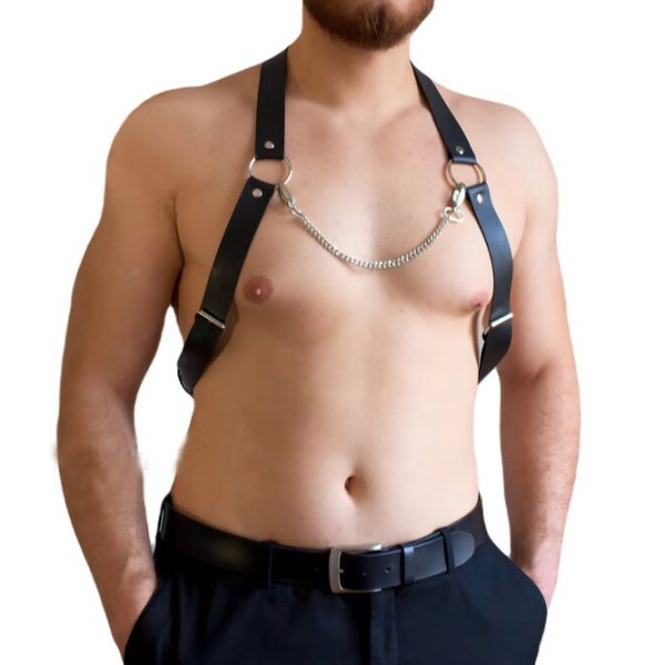 sm Amazon Explosive Punk Strap Belt Personalized Trendy Chain Leather Chest Belt Men's Sex Leather - Image 2