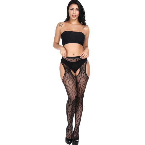 Sexy Lace Garter Set Women's Sexy Silk Stockings Temptation Transparent Garter Stockings with Socks Large Size - Image 6