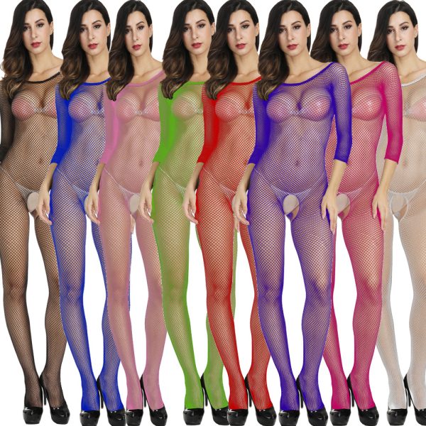 Sexy underwear uniform elegant jacquard fake jumpsuit open crotch pantyhose stockings foreign trade new w289 - Image 2