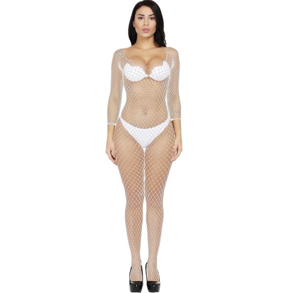 One-piece open file new explosion style sexy net clothing hollow sexy temptation sexy long sleeve big net perspective w256 - Image 6