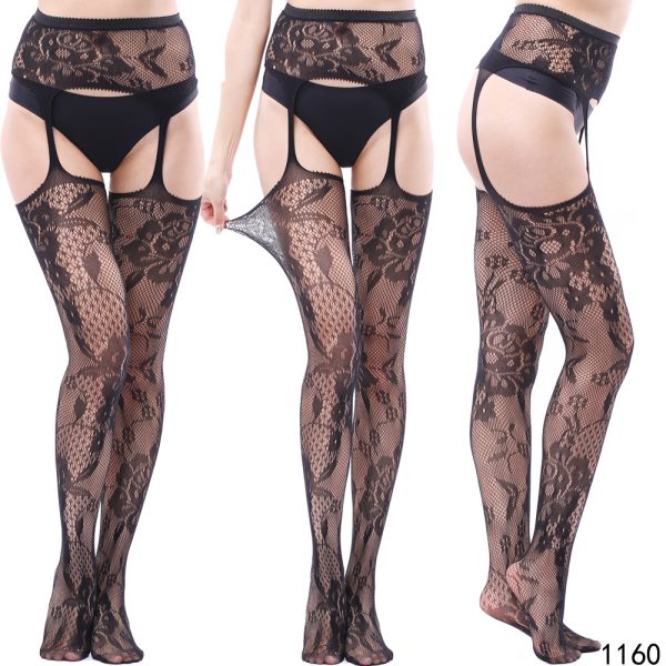 Sexy Lace Garter Set Women's Sexy Silk Stockings Temptation Transparent Garter Stockings with Socks Large Size - Image 35