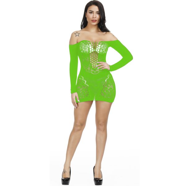 Europe and the United States sexy suspenders mesh tight hollow hip skirt large size w317 - Image 5