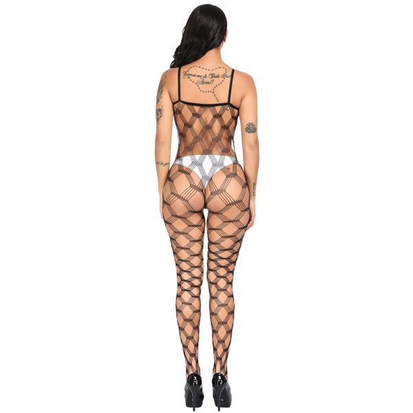 Europe and the United States sexy underwear sexy suspenders hollow mesh open file one-piece stockings w234 - Image 4