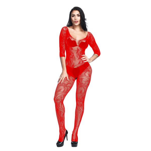 New European and American one-piece mesh clothes big dragon pattern open file free sexy underwear  w088 - Image 9