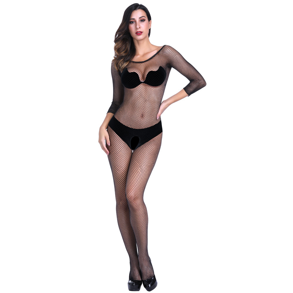 Sexy underwear uniform elegant jacquard fake jumpsuit open crotch pantyhose stockings new w289 - Image 3