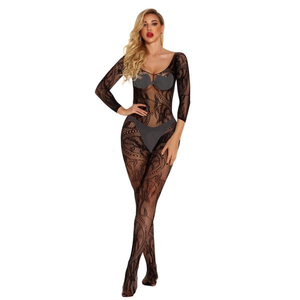 One-piece mesh clothes big dragon pattern open file free sexy underwear  w088 - Image 3