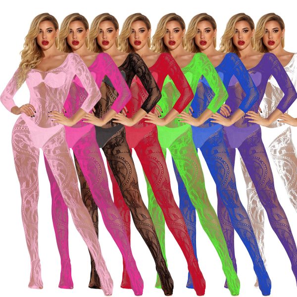 One-piece mesh clothes big dragon pattern open file free sexy underwear  w088 - Image 2