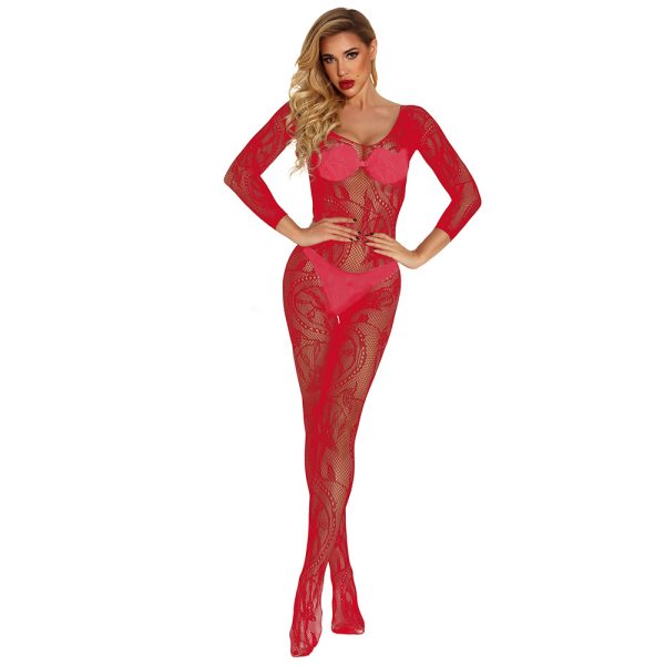 One-piece mesh clothes big dragon pattern open file free sexy underwear  w088 - Image 6