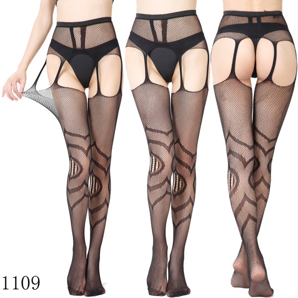 Sexy Lace Garter Set Women's Sexy Silk Stockings Temptation Transparent Garter Stockings with Socks Large Size - Image 13
