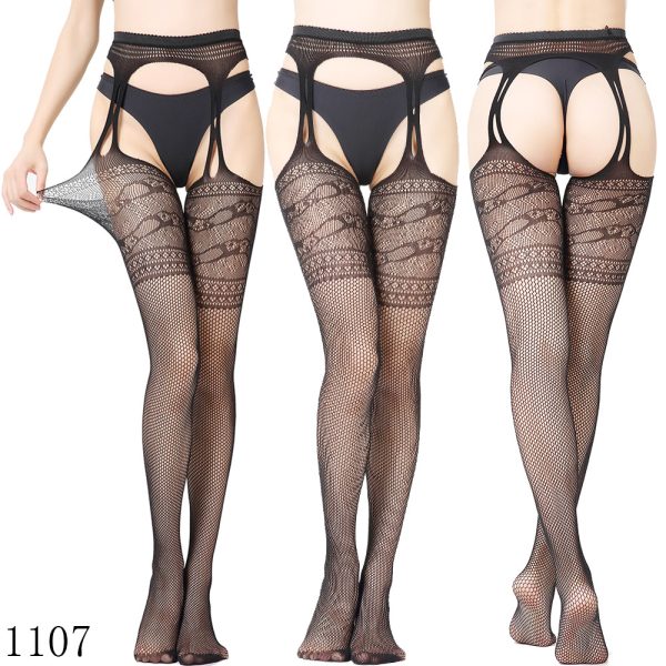 Sexy Lace Garter Set Women's Sexy Silk Stockings Temptation Transparent Garter Stockings with Socks Large Size - Image 11