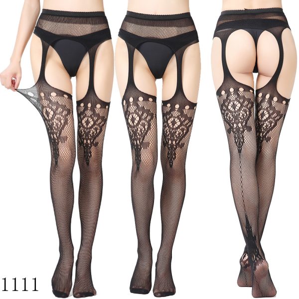 Sexy Lace Garter Set Women's Sexy Silk Stockings Temptation Transparent Garter Stockings with Socks Large Size - Image 15