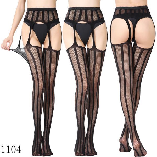 Sexy Lace Garter Set Women's Sexy Silk Stockings Temptation Transparent Garter Stockings with Socks Large Size - Image 8