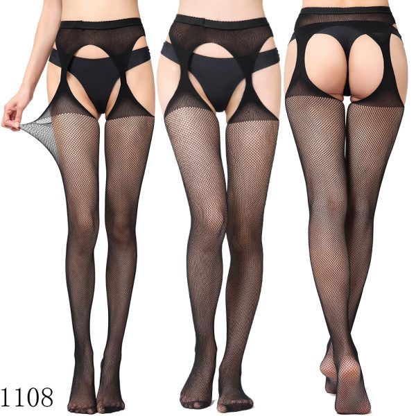 Sexy Lace Garter Set Women's Sexy Silk Stockings Temptation Transparent Garter Stockings with Socks Large Size - Image 12