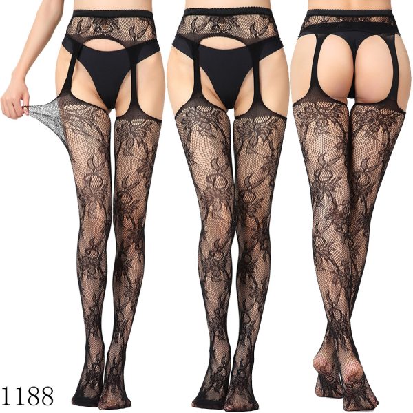 Sexy Lace Garter Set Women's Sexy Silk Stockings Temptation Transparent Garter Stockings with Socks Large Size - Image 38
