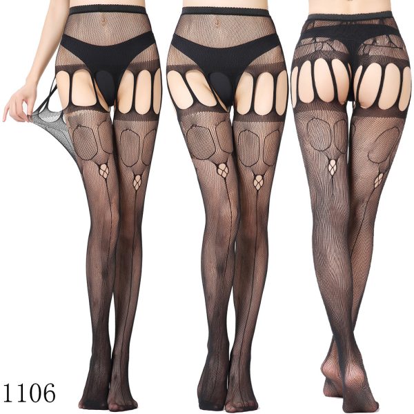 Sexy Lace Garter Set Women's Sexy Silk Stockings Temptation Transparent Garter Stockings with Socks Large Size - Image 10