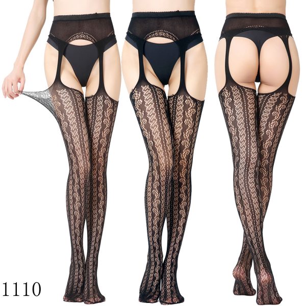 Sexy Lace Garter Set Women's Sexy Silk Stockings Temptation Transparent Garter Stockings with Socks Large Size - Image 14