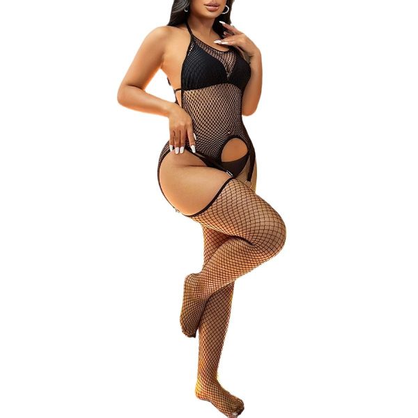Europe and the United States explosions one-piece mesh sexy lingerie open file one-piece socks plus size stockings  G092 - Image 5