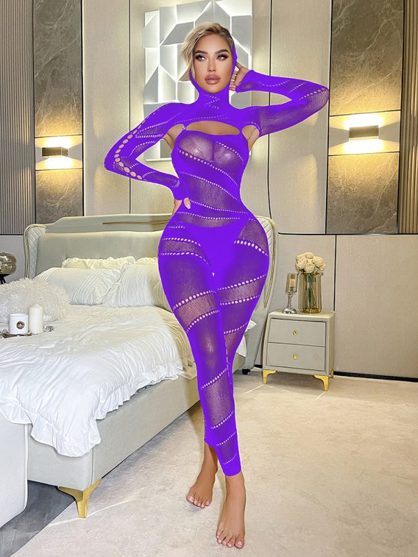 Sexy Underwear Mesh Sexy European and American Perspective Jompon Pajamas Long-sleeved Backless Tight Clothes k032 - Image 8