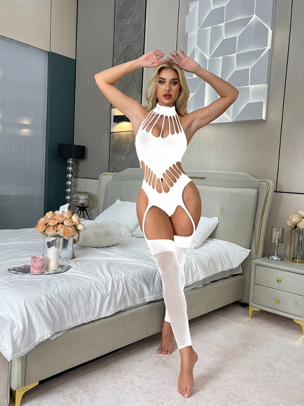 Europe and the United States new sexy underwear one-piece mesh clothing open file free sling uniform temptation w815 - Image 6