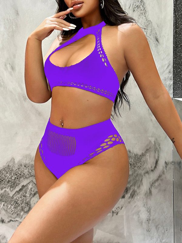 Sexy Underwear Europe and America Sexy Mesh Clothes Hollow Mesh Garter Belt Fishing Net Perspective Bikini K232 - Image 8
