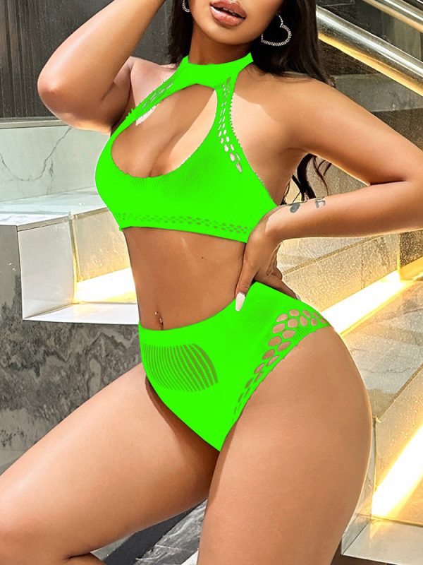 Sexy Underwear Europe and America Sexy Mesh Clothes Hollow Mesh Garter Belt Fishing Net Perspective Bikini K232 - Image 12