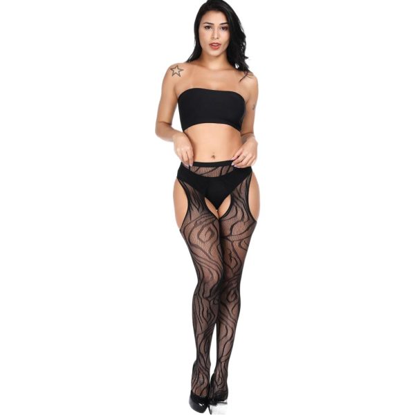 Sexy Lace Garter Set Women's Sexy Silk Stockings Temptation Transparent Garter Stockings with Socks Large Size