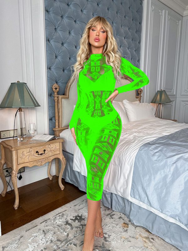 Sexy Underwear Nightdress Long-sleeved Transparent Hollow-out Sexy Tennis Stockings Women's Stockings Tight Nets Jompsuit w573 - Image 11