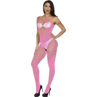 New Women's Jacquard Sexy One-piece Mesh Sling Strap One-piece Socks Hollow w316