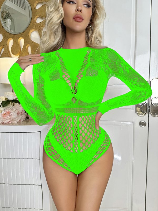 Sexy lingerie backless European and American sexy bikini sheath three-point long sleeve jumpsuit k091 - Image 12
