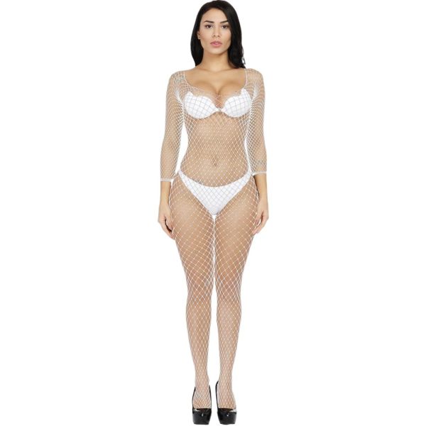 One-piece open file new explosion style sexy net clothing hollow sexy temptation sexy long sleeve big net perspective w256