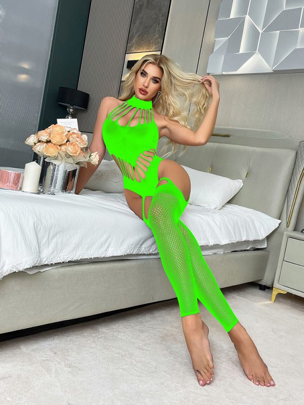 Europe and the United States new sexy underwear one-piece mesh clothing open file free sling uniform temptation w815 - Image 11