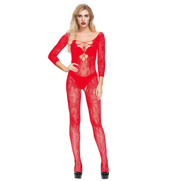 One-piece mesh clothes big dragon pattern open file-free sexy uniform temptation w089 - Image 5