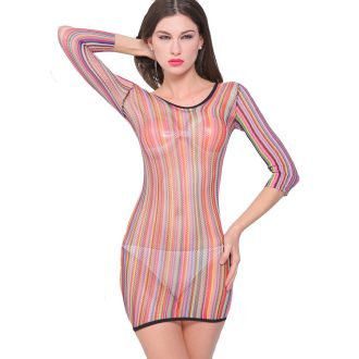 Sexy Underwear Temptation High Elastic Tight Hip Hollow Mesh Transparent Multicolored Color Sexy Mesh Round Neck
