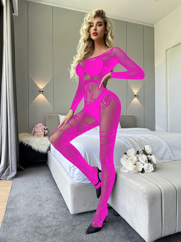Sexy Mesh Lingerie Jumpsuit: European Backless Fishnet Bodysuit - Image 9