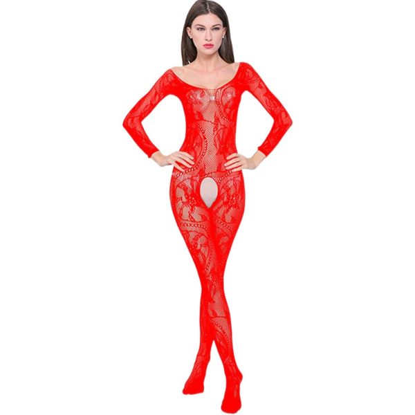 New European and American conjoined mesh clothes big dragon pattern open file free sexy underwear