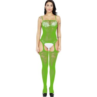 European and American Sexy Lingerie Women's Hollow Silk Stockings Tight-Fit Mesh Clothes Siamese Hollow Adjustable Shoulder Strap w038