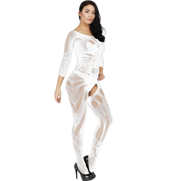Sexy Open Crotch Lingerie Bodysuit: USA & Europe Style Fishnet Stockings Plus Size - Image 2