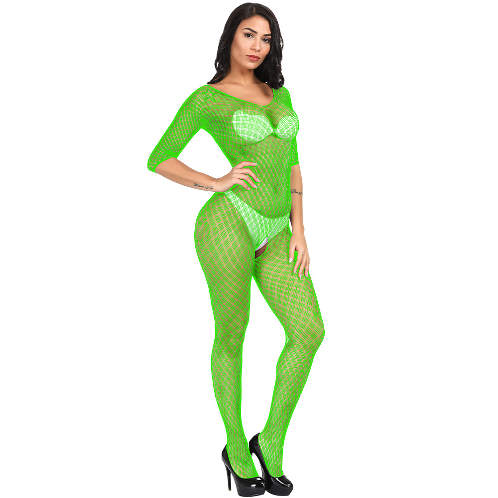 Jacquard Mesh Bodysuit: Sexy Long Sleeve One Piece Lingerie - Image 4