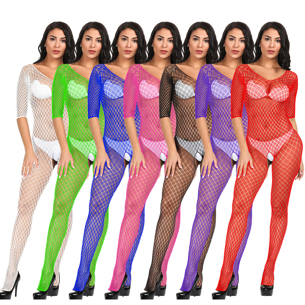 Jacquard Mesh Bodysuit: Sexy Long Sleeve One Piece Lingerie - Image 2