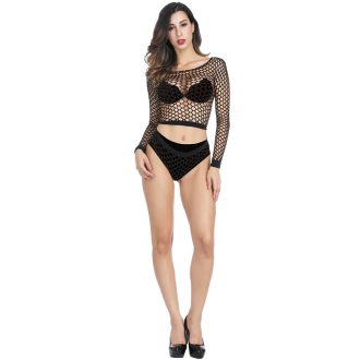 Sexy Lingerie Set: European & US Style Mesh Temptation - Milk Silk, Seamless, Hollow Design