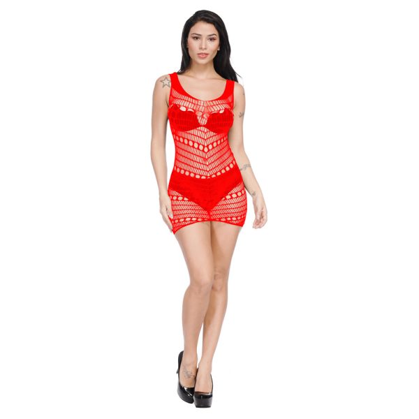 Sexy Lace Bodysuit Lingerie: European American Hollow Pattern Tights - Image 3