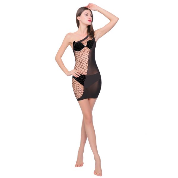 Sexy Fishnet Crotchless Lingerie: Black Mesh Stockings & Bodystocking - Image 4