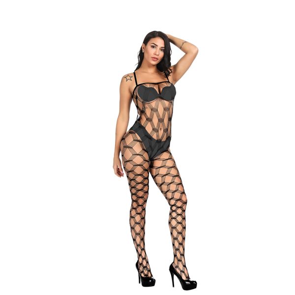 Sexy Lingerie Stockings: Open Crotch Mesh Bodysuit - Europe & US Style - Image 4