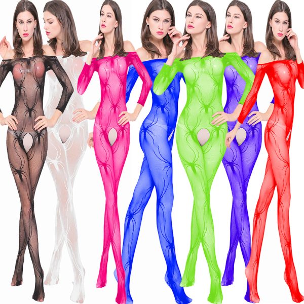 Spider Web Lingerie: Sexy Open Mesh Bodysuit - Image 2