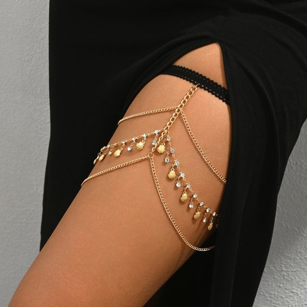 Diamond Tassel Leg Chain: Beachy Shell Pendant for Hot Girl Summer - Image 2
