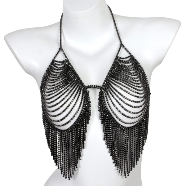 Rhinestone Tassel Body Chain Bra: Sexy Nightclub Bikini Jewelry for Women - Image 6