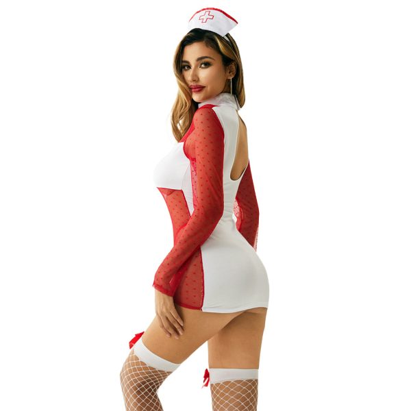 Sexy Nurse Costume Lingerie: European Lace Halloween Outfit - Image 4