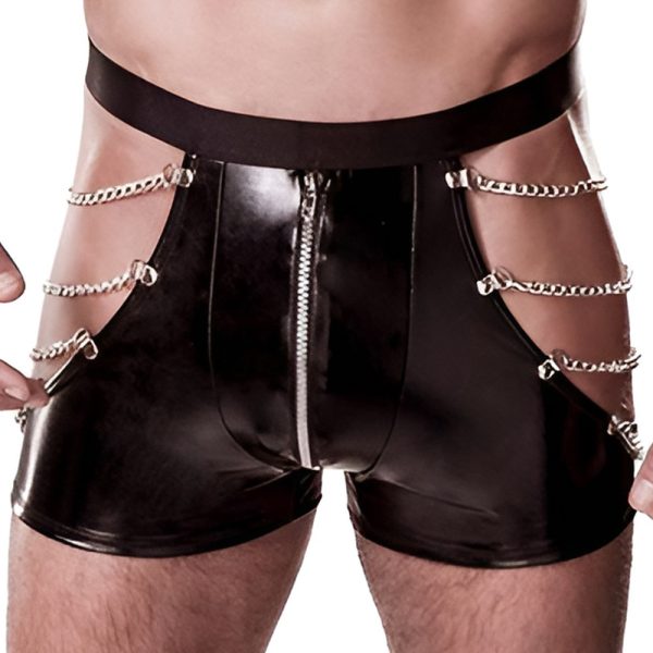Men's Sexy Faux Leather Bondage Suit - Nightclub Chain Outfit - Image 4
